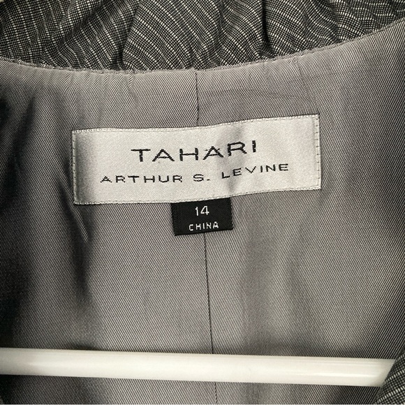 Tahari Gray Pinstripe Suit | Blazer & Skirt - Picture 5 of 10